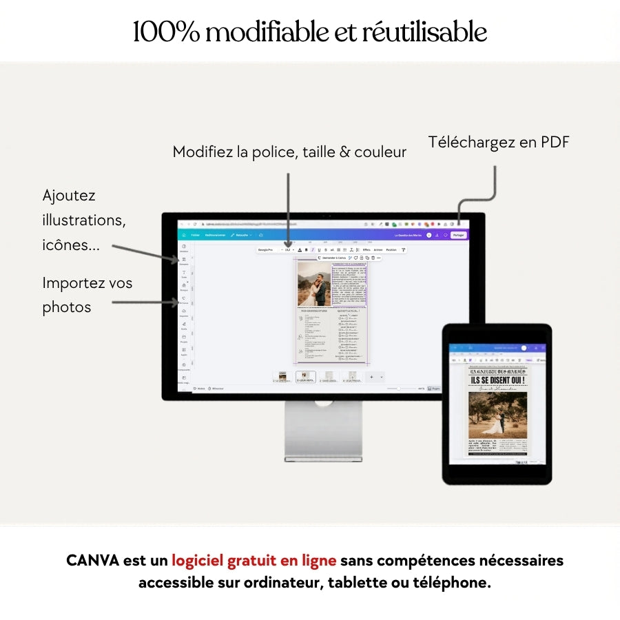Gazette mariage canva