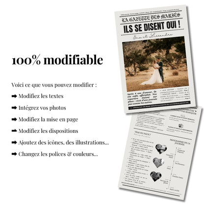 Modèle gazette des mariés français