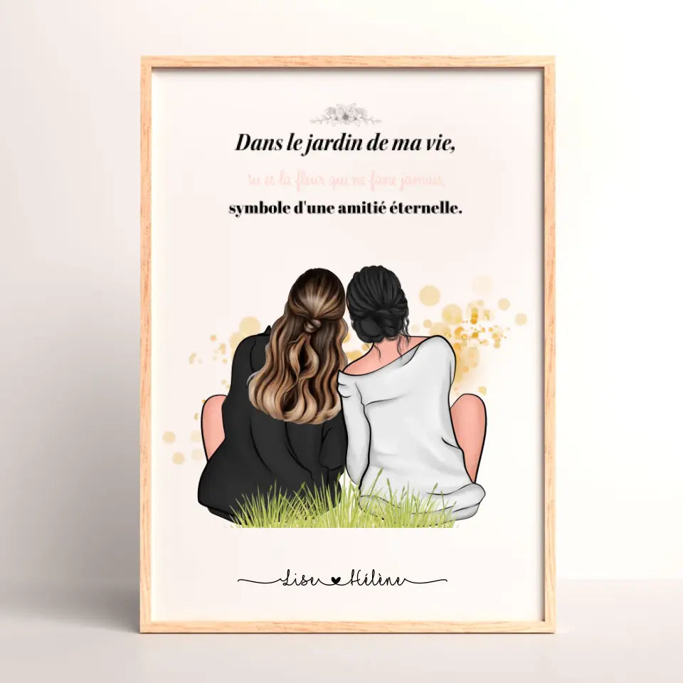 Affiche personnalisée Meilleure Amie - Cadeau personnalisé Meilleure Amie