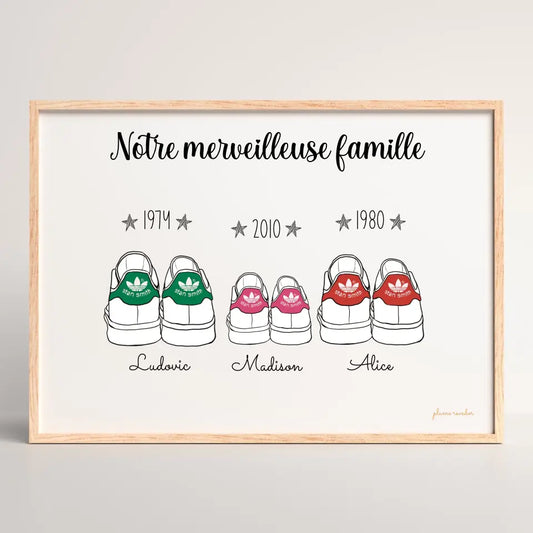 Affiche personnalisée - Famille Baskets