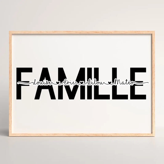 Affiche personnalisée - Famille MOT avec prénoms