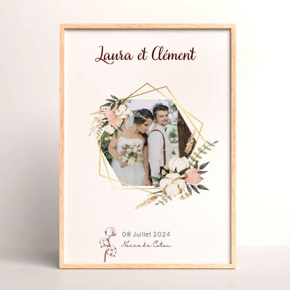 Affiche Personnalisée Noces de coton - Cadeau Noces de Coton - Cadeau Anniversaire de mariage