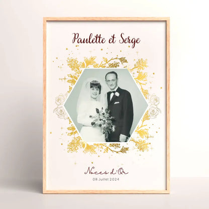 Affiche Personnalisée Noces d'Or - Cadeau Noces d'Or - 50 ans de Mariage