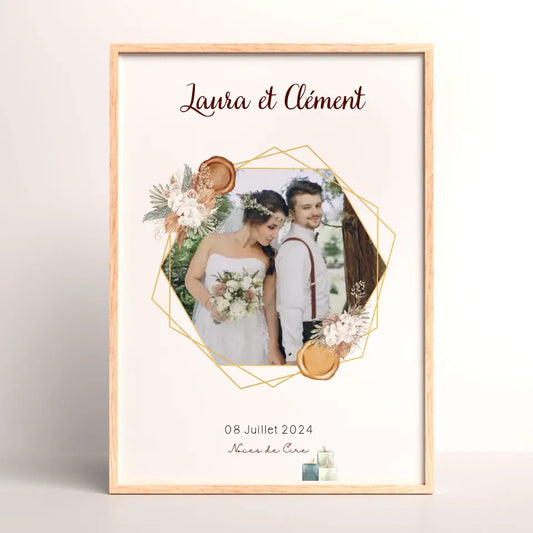 Affiche Personnalisée - Noces de Cire - Cadeau anniversaire de Mariage