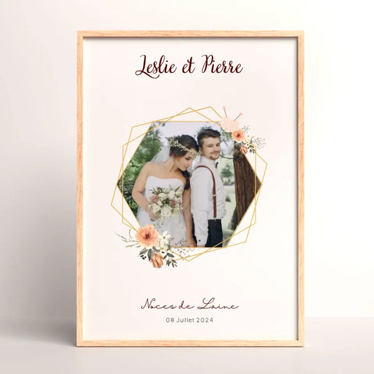 Affiche Personnalisée Noces de Laine- Cadeau Unique pour 7ème Anniversaire de Mariage