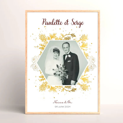 Affiche Personnalisée Noces d'Or - Cadeau Noces d'Or - 50 ans de Mariage