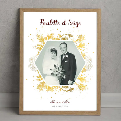 Affiche Personnalisée Noces d'Or - Cadeau Noces d'Or - 50 ans de Mariage