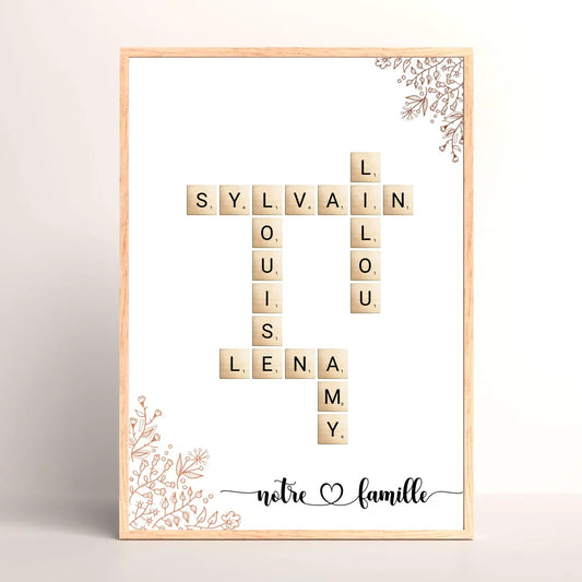 Affiche Personnalisée - Famille Scrabble