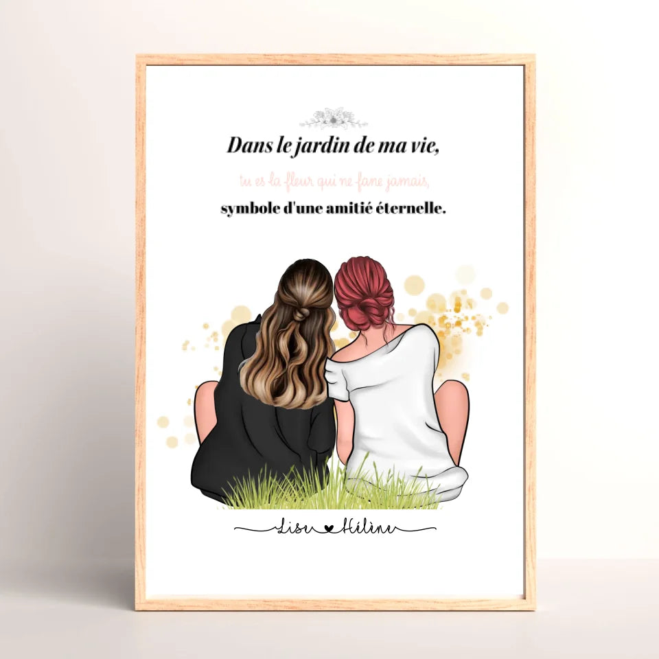 Affiche personnalisée Meilleure Amie - Cadeau personnalisé Meilleure Amie