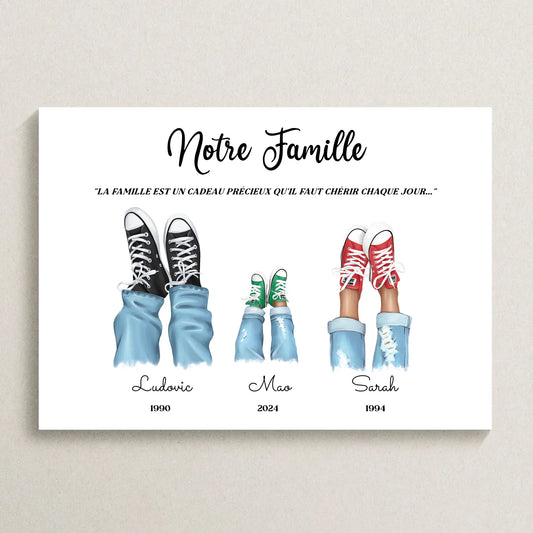 Affiche personnalisée - Portrait de Famille avec chaussures