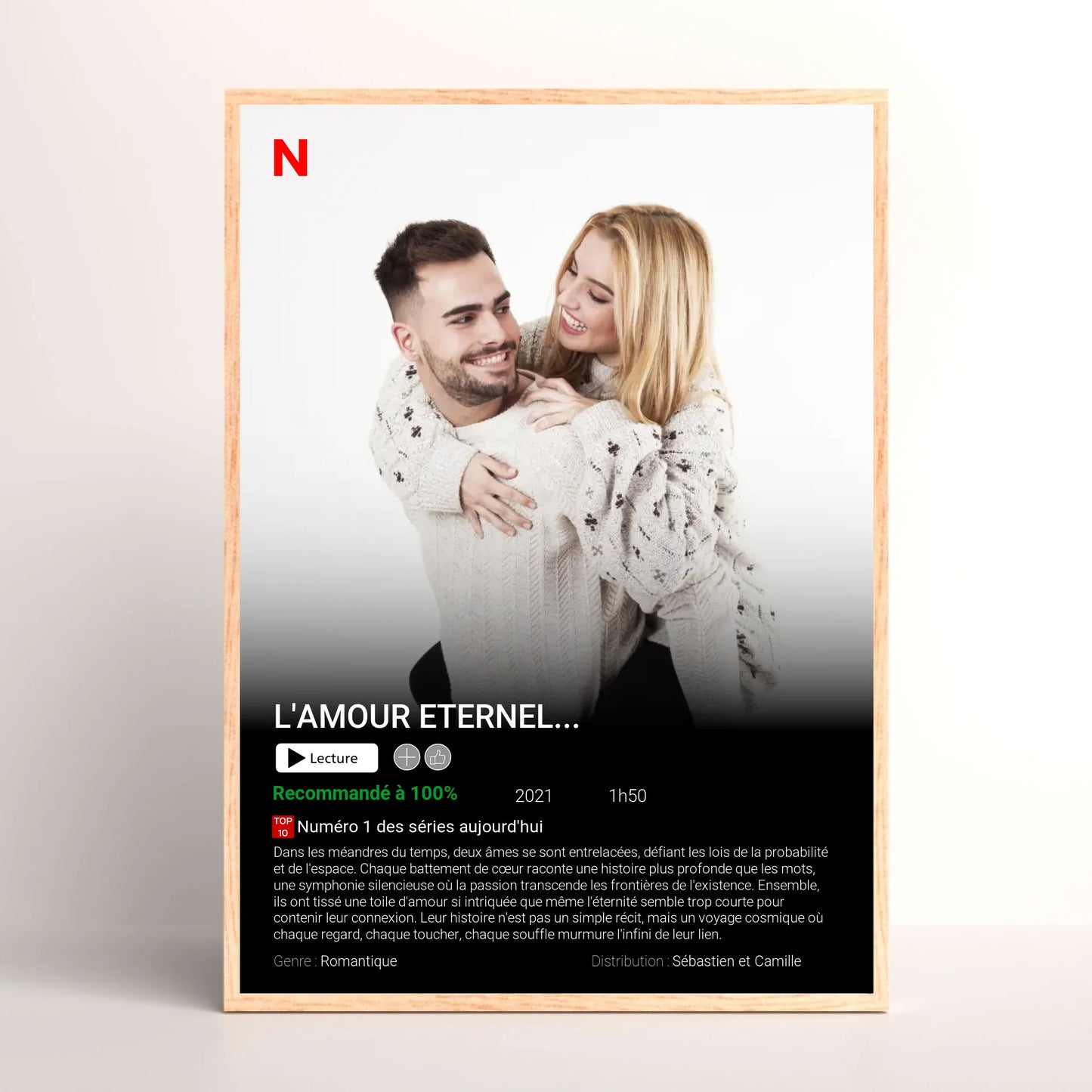 Affiche Personnalisée Netflix - Couple - Saint Valentin