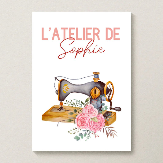 Affiche personnalisée - Couture Machine à coudre - Atelier de couture