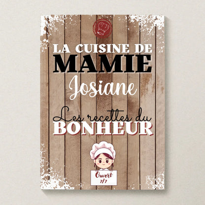 Affiche Mamie personnalisée - La cuisine de Mamie avec prénom