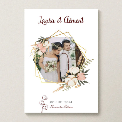 Affiche Personnalisée Noces de coton - Cadeau Noces de Coton - Cadeau Anniversaire de mariage 