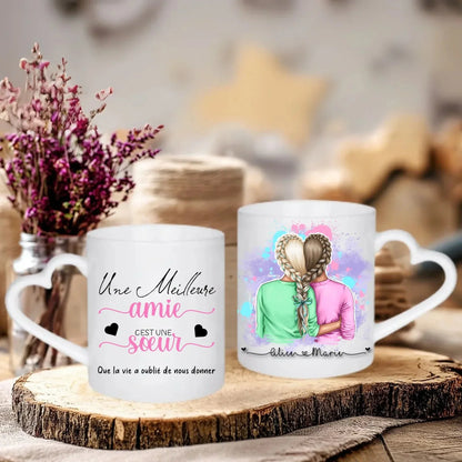 Tasse Cœur Meilleure Amie personnalisé