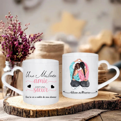 Cadeau meilleure amie - Tasse Cœur Meilleure Amie personnalisé