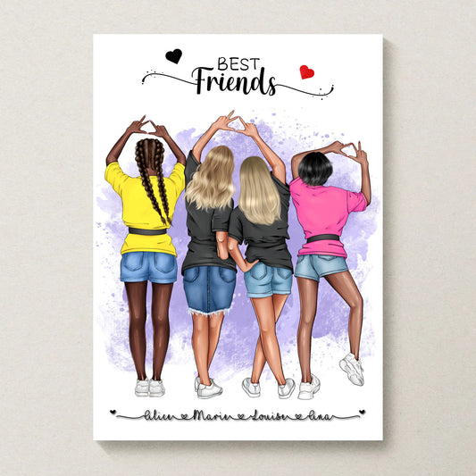 Affiche BEST FRIENDS personnalisée - Meilleures Amies