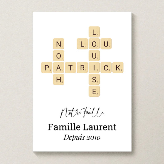 Affiche Personnalisée Famille Scrabble