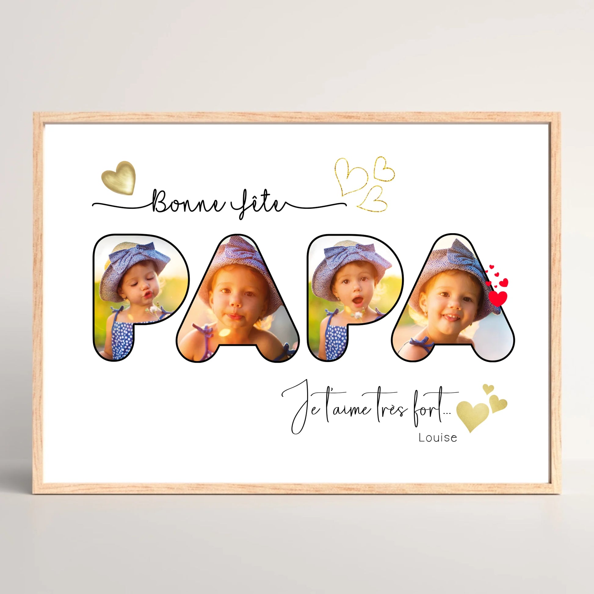 Cadre Papa personnalisé - Bonne fête Papa - Cadre fête des pères