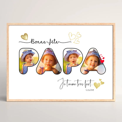 Cadre Papa personnalisé - Bonne fête Papa - Cadre fête des pères