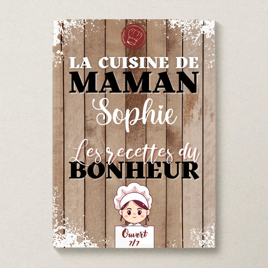 Affiche personnalisée - La cuisine de Maman avec prénom