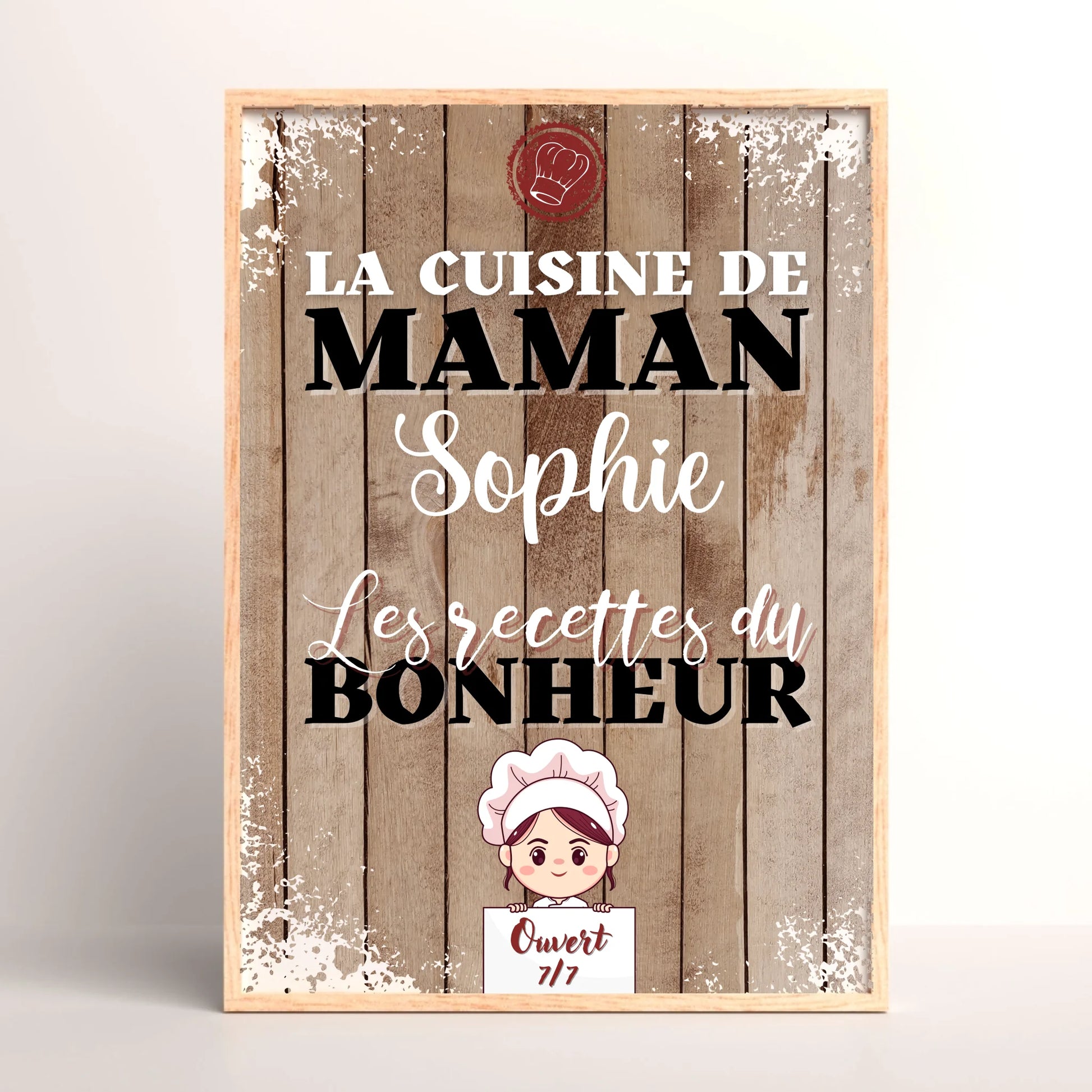 Cadre personnalisé - La cuisine de Maman avec prénom