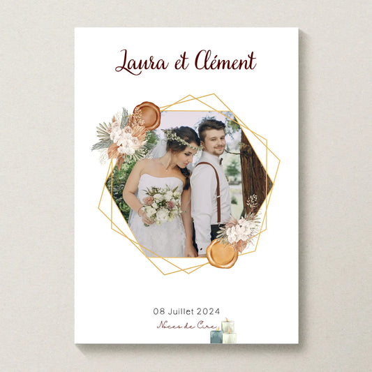 Affiche Personnalisée - Noces de Cire - Cadeau anniversaire de Mariage