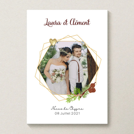 Affiche Personnalisée - Noces de Chypre - Cadeau anniversaire de Mariage