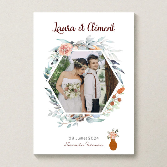 Affiche Personnalisée Noces de Faïence - Cadeau anniversaire de Mariage