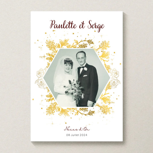 Affiche Personnalisée Noces d'Or - Cadeau Noces d'Or - 50 ans de Mariage