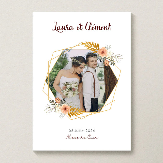 Affiche Personnalisée Noces de Cuir - Cadeau Noces de Cuir - Cadeau Anniversaire de mariage