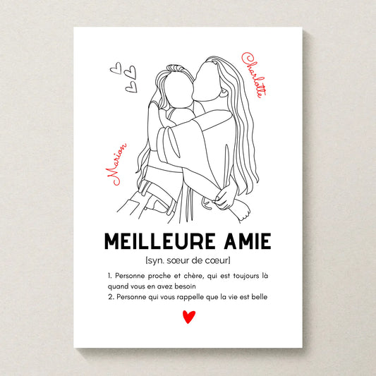 Affiche Meilleure Amie personnalisée - Définition