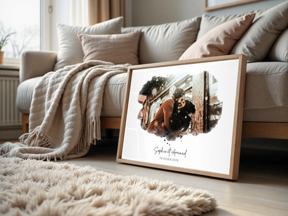 Affiche personnalisée - Couple Aquarelle Prénom et datePlume Revedor