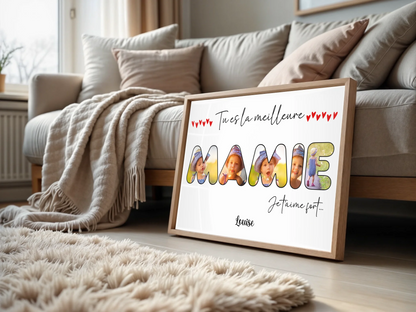 Affiche personnalisée - Mot Mamie avec PhotosPlume Revedor