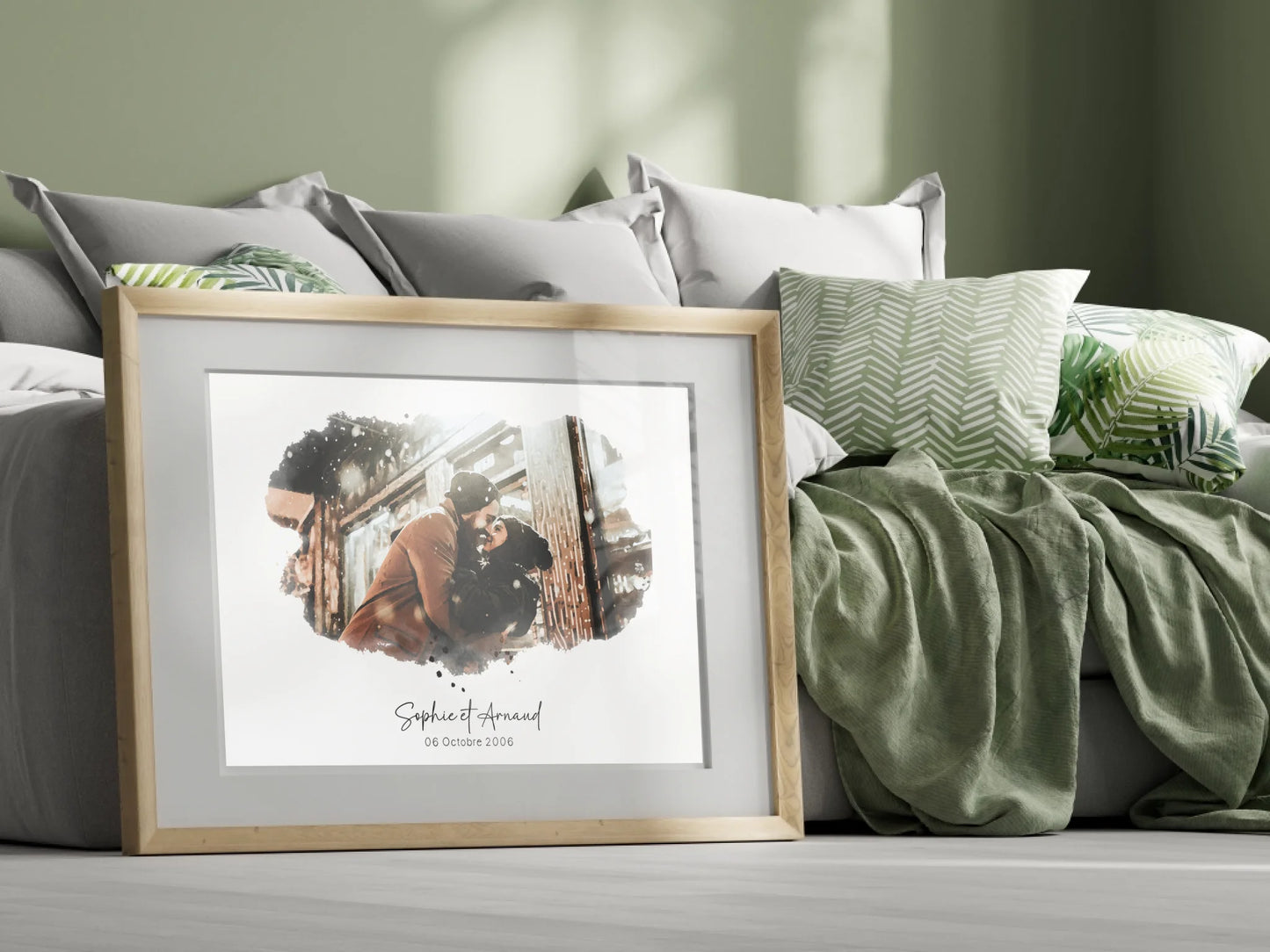 Affiche personnalisée - Couple Aquarelle Prénom et datePlume Revedor