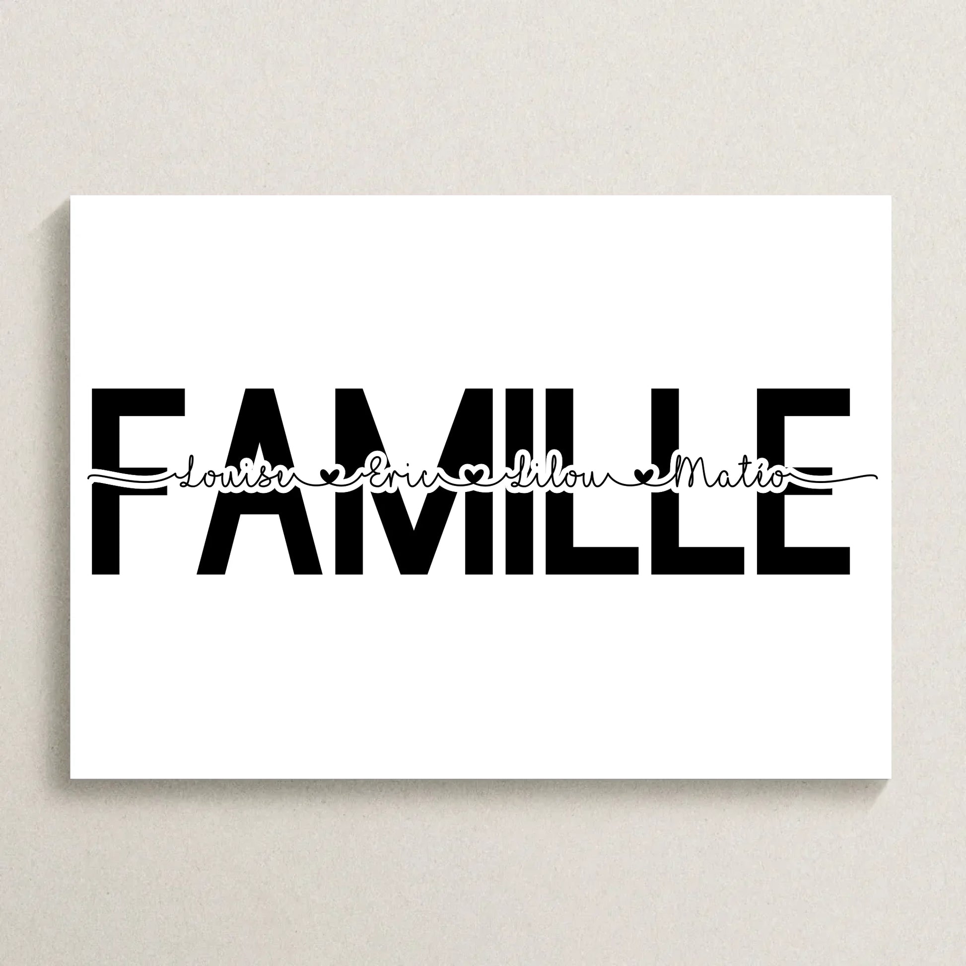 Affiche Famille personnalisée - MOT avec prénoms