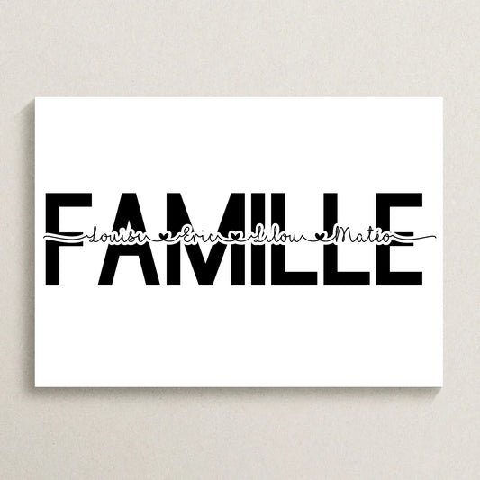 Affiche Famille personnalisée - MOT avec prénoms