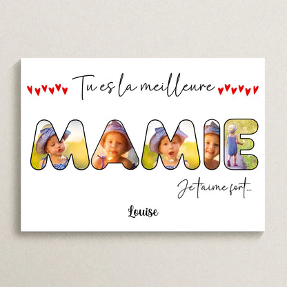 Affiche personnalisée - Mot Mamie avec PhotosPlume Revedor