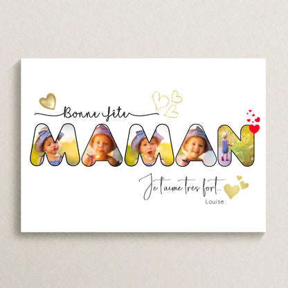Affiche personnalisée - Maman - Bonne fête MamanPlume Revedor