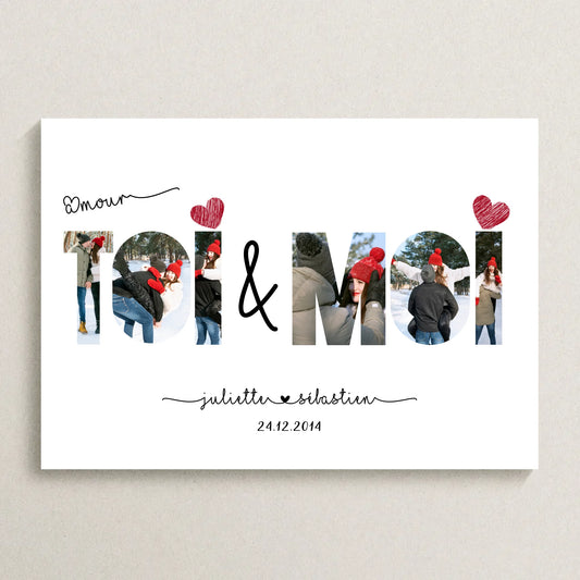 Affiche Personnalisée Couple Toi & Moi HorizontalePlume Revedor
