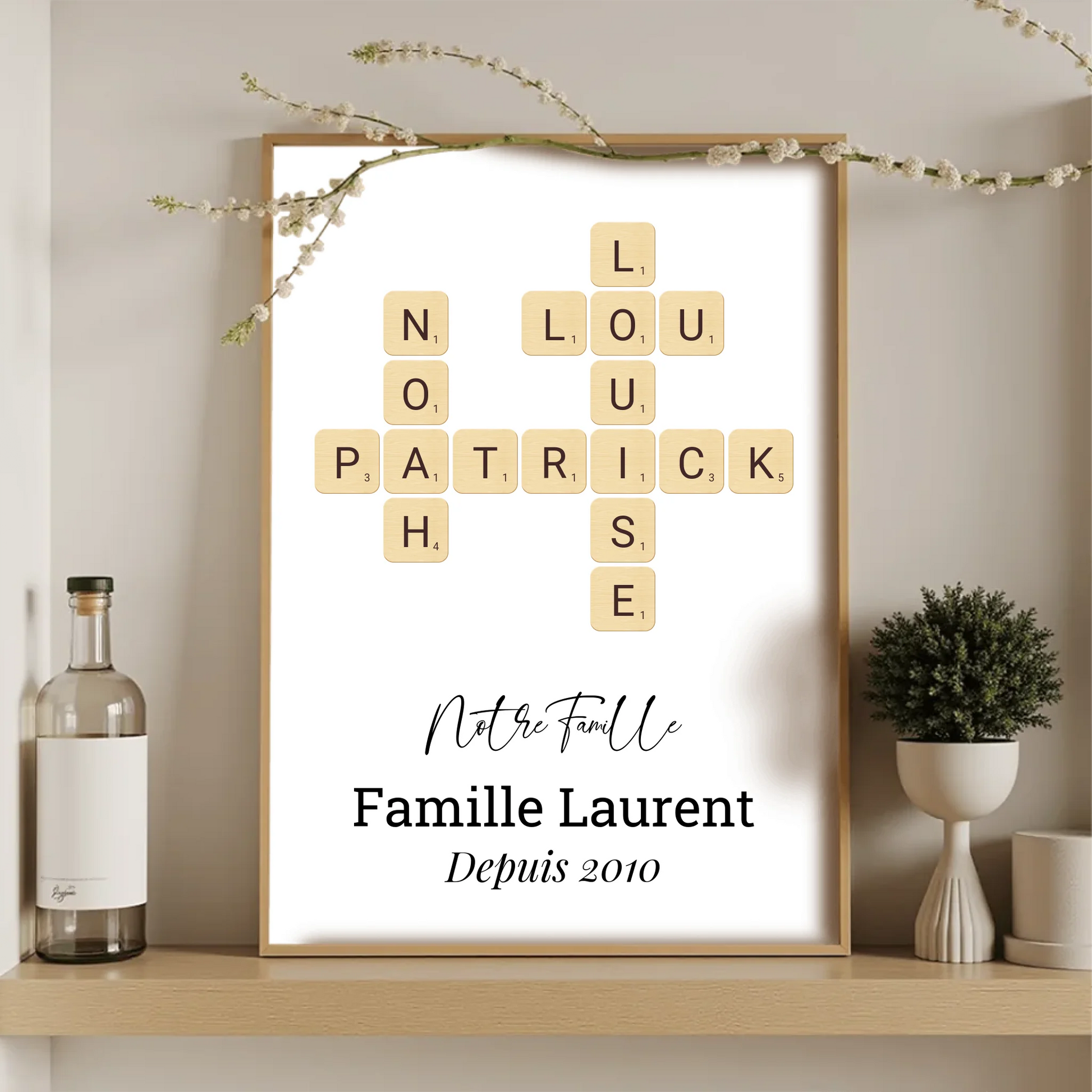 Affiche déco famille avec prénoms