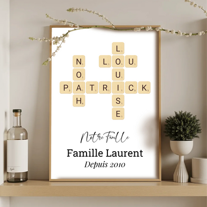 Affiche déco famille avec prénoms