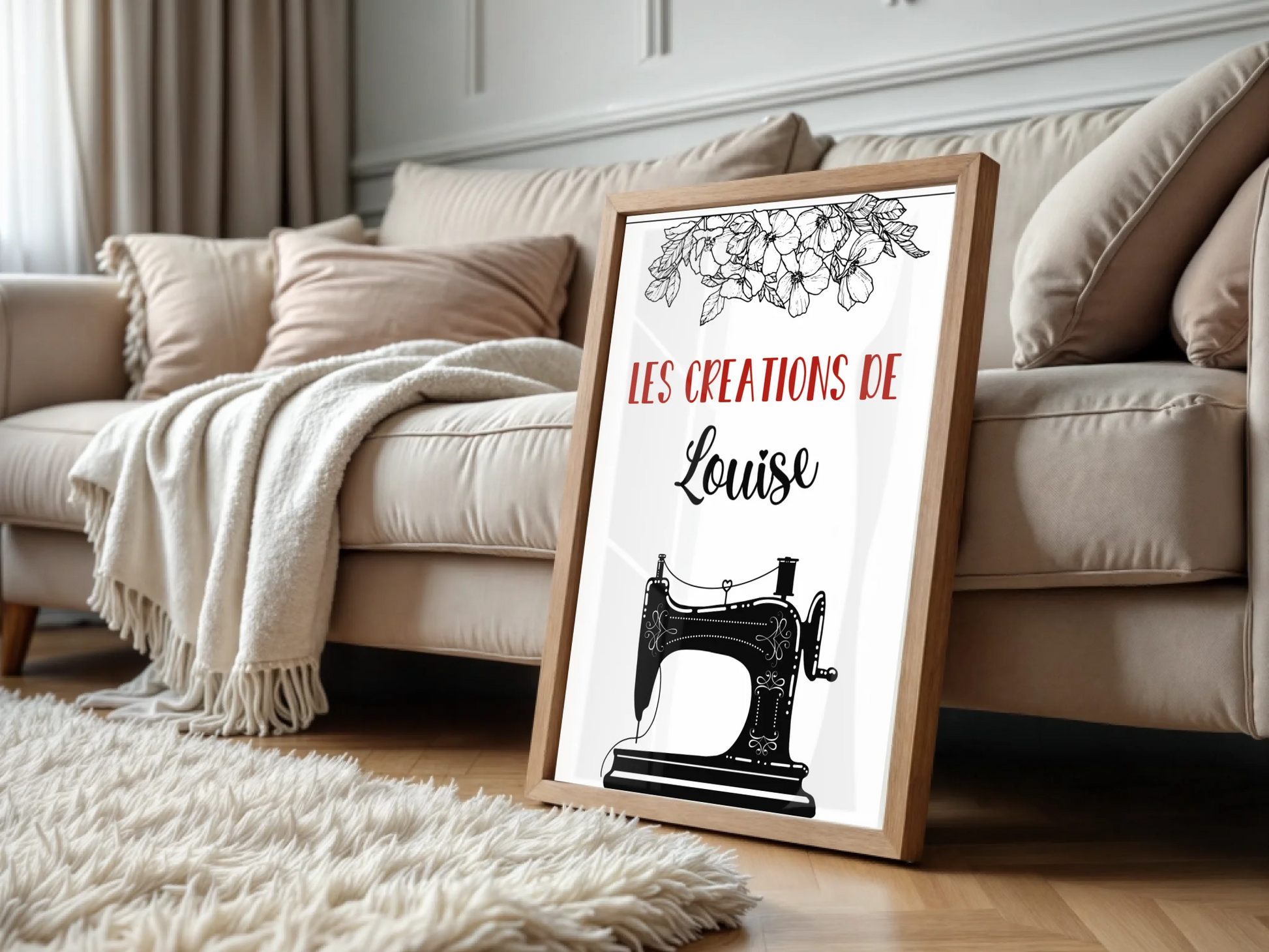 Affiche personnalisée - Couture - Atelier de couturePlume Revedor