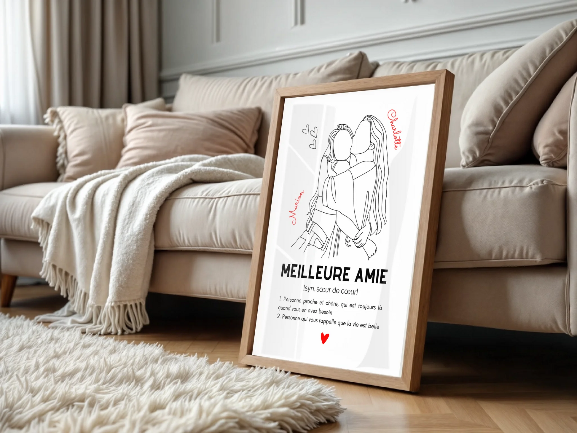 Affiche Meilleure Amie personnalisée - DéfinitionPlume Revedor