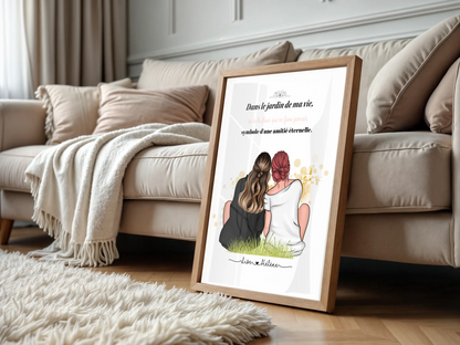 Affiche personnalisée Meilleure Amie - Cadeau personnalisé Meilleure APlume Revedor