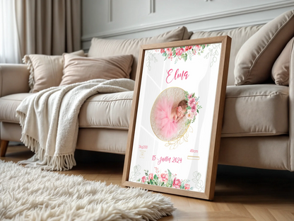 Affiche personnalisée - Naissance Bohème RosesPlume Revedor