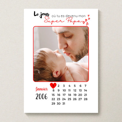 Affiche personnalisée - Papa ou Maman Calendrier avec Photo