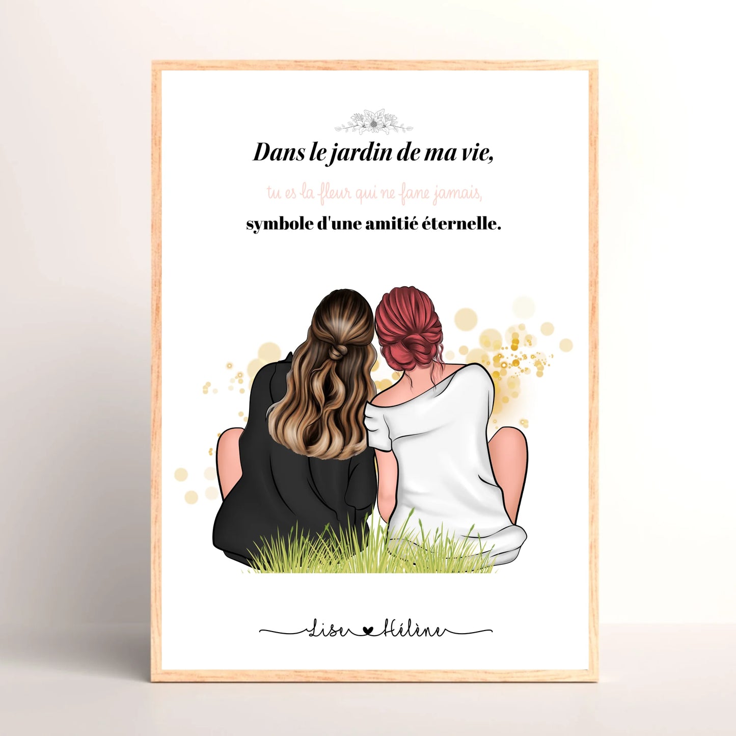 Cadre personnalisé - Sœurs - Portrait famille de dos