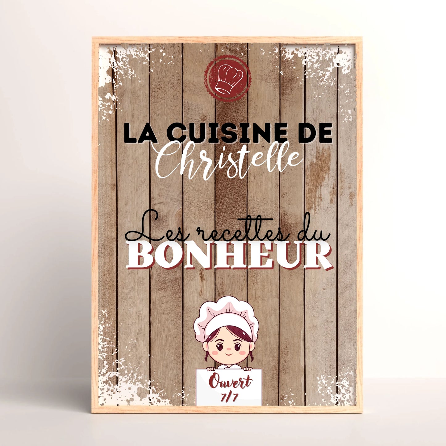 Affiche personnalisée - La cuisine de [prénom]Plume Revedor