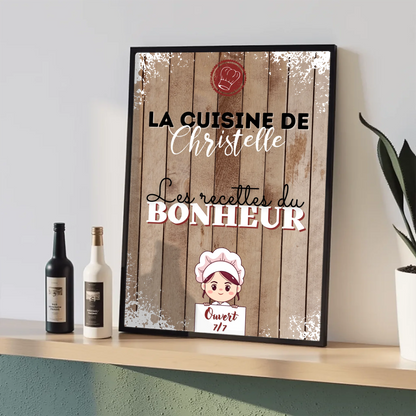 Affiche personnalisée - La cuisine de [prénom]Plume Revedor